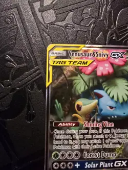Pokemon TCG Venusaur & Snivy Tag Team GX Black Star Promo Card SM229 M/NM - Image 3