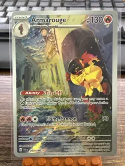 Pokemon Armarouge Stage 1 Fire Holo Card 203/198 HP 130 SV01 Illustration Rare - Image 1