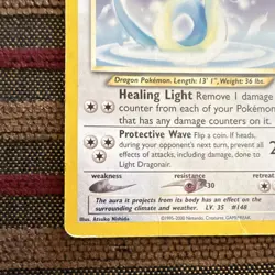 Pokemon TCG Light Dragonair 22/105 Neo Destiny & Moltres Promo Card Lot 2 - Image 2