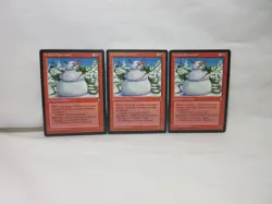 GOBLIN SNOWMAN X3 MAGIC THE GATHERING ICE AGE 1995 MTG Trading Card #628 - Image 2