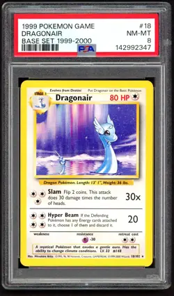 Pokemon Cards - PSA 8 Dragonir 18/102 - Base Set 1999-2000 4th Print - Image 1