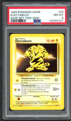 Pokemon Cards - PSA 8 Electabuzz 20/102 - Base Set 1999-2000 4th Print - Image 1