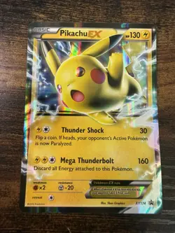 Pokemon Pikachu EX XY74 PROMO Card DMG - Image 1