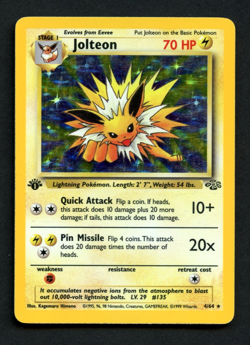 Pokemon Card: 1st Edition JOLTEON Jungle Holo 4/64 (MP) - Image 1