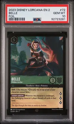 Disney Lorcana Belle Hidden Archer 72/204 *FOIL* Legendary PSA 10 GEM MINT - Image 1