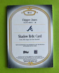2026 Topps Tier One Chipper Jones Shadow Relic Jersey /99 Atlanta Braves #SR-CJ - Image 2