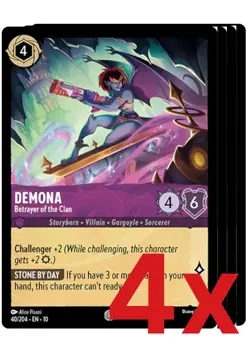 4x Disney Lorcana TCG 40/204 Demona - Betrayer of the Clan Common NM - Image 1