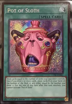 Konami Yu-Gi-Oh! Pot of Sloth CORI-EN061 Secret Rare Holo Spell 1st Ed - Image 1