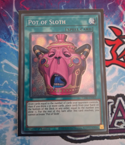 Yu-Gi-Oh! Pot of Sloth CORI-EN061 Chaos Origins Secret Rare Foil 1st Ed - Image 1