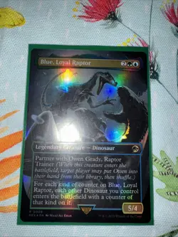MTG Blue, Loyal Raptor (FOIL Borderless) Universes Beyond: Jurassic World Col.. - Image 1