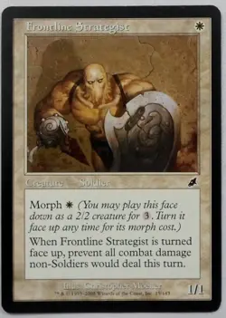MAGIC THE GATHERING MTG 2003 SCOURGE WHITE FRONTLINE STRATEGIST CREATURE CARD - Image 1