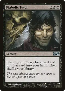 Diabolic Tutor 95 Uncommon Magic 2014 (M14) Magic: The Gathering Lightly Played - Image 1