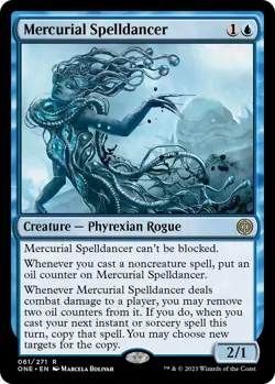 Mercurial Spelldancer 61 MTG Phyrexia: All Will Be One Rare NP - Image 1