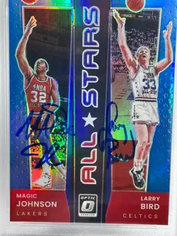 Magic Johnson & Larry Bird - Autographed!! 2021 DONRUSS OPTIC Blue /49 PSA AUTO - Image 3