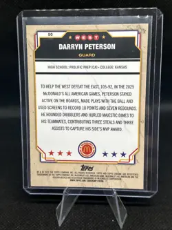 2025 Topps McDonald's All American #12 Darryn Peterson West Logo Refractor Rare - Image 2