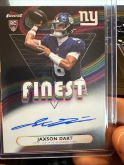 2025 Topps Finest Jaxson Dart Rookie Card Auto Autograph RC - Image 1