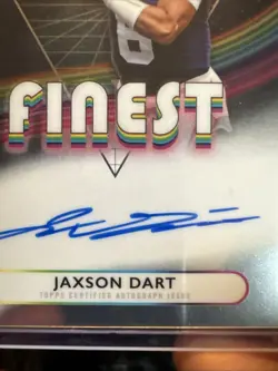 2025 Topps Finest Jaxson Dart Rookie Card Auto Autograph RC - Image 2