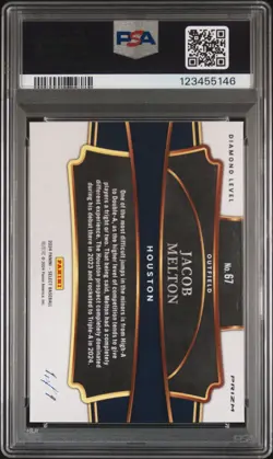 2024 SELECT JACOB MELTON DIAMOND LEVEL GOLD VINYL 1/1 PSA 9 PROSPECT RC PROSPECT - Image 2