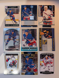 Lot of 9 Rookie Cards - New York Rangers - Lundqvist/Fox/Lafreniere/Schneider - Image 1
