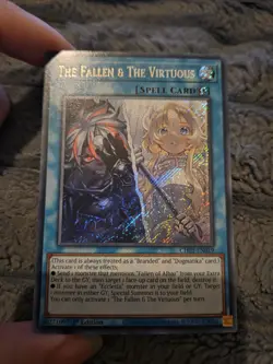 The Fallen & The Virtuous CH01-EN019 Secret Rare 1st Edition Yugioh - Image 1