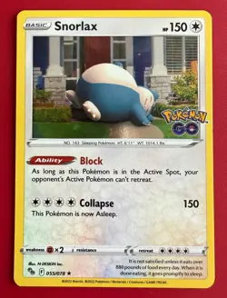 Pokemon TCG Snorlax Pokemon Go 055/078 Holo Promo Cosmos Holo Rare Promo NM - Image 1