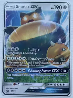 Pokemon Snorlax GX TCG SM05 Sun Moon Black Star Promo Holo Card NM Condition - Image 1