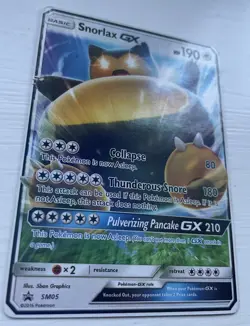 Pokemon Snorlax GX TCG SM05 Sun Moon Black Star Promo Holo Card NM Condition - Image 3