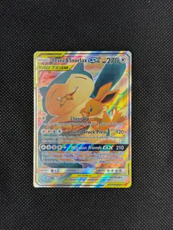 NM Pokemon TCG Eevee & Snorlax GX SM169 Promo Holo TAG TEAM English - Image 2