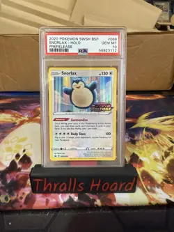 Pokemon TCG Snorlax SWSH068 Vivid Voltage Pre-Release Holo Promo Card Psa 10 - Image 1