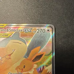 Pokemon TCG Eevee & Snorlax GX SM169 TAG TEAM GX Promo Full Art Holo - Image 3