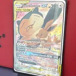Eevee & Snorlax GX SM169 Promo Holo 270 HP English Pokemon TCG - Image 1