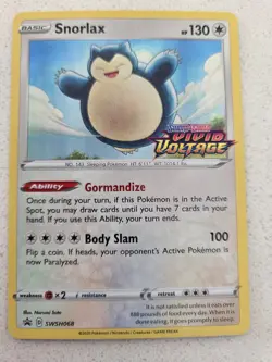 Pokemon TCG Snorlax Sword & Shield Swsh068 Holo Promo - Image 1