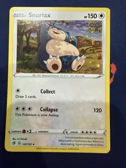 Pokemon TCG Snorlax Rebel Clash 141/192 Promo Cosmos Holo R - Image 1
