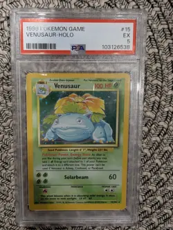 1999 POKEMON GAME #15 VENUSAUR-HOLO PSA 5 - Image 1