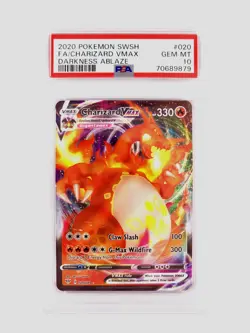 2020 POKEMON SWORD & SHIELD DARKNESS ABLAZE #020 FULL ART/CHARIZARD VMAX PSA 10 - Image 1