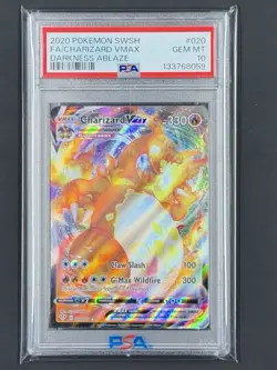 2020 POKEMON SWORD & SHIELD DARKNESS ABLAZE #020 FULL ART/CHARIZARD VMAX PSA 10 - Image 1