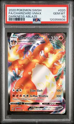 2020 POKEMON SWORD & SHIELD DARKNESS ABLAZE #020 FULL ART/CHARIZARD VMAX PSA 10 - Image 1