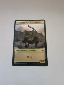 Mtg. Cat Dragon / Treasure Token. Foil. Double Masters 2022. Pack Fresh - Image 1