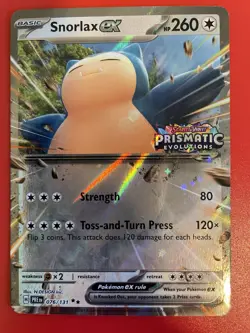 Snorlax EX 076/131 Prismatic Evolutions Stamped Pokemon Card Double Rare EN NM/M - Image 1