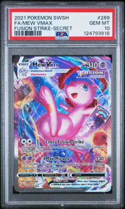 2021 POKEMON SWORD & SHIELD FUSION STRIKE SECRET #269 FULL ART/MEW VMAX PSA 10 - Image 1