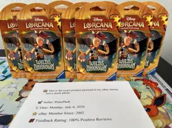 Lot of 8 Disney Lorcana TCG Wilds Unknown Sleeved Booster Packs Brand New Sealed - Image 1
