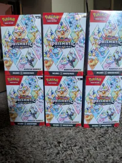 Pokemon TCG Scarlet Violet Prismatic Evolutions Booster Bundle 3X Sealed - Image 1