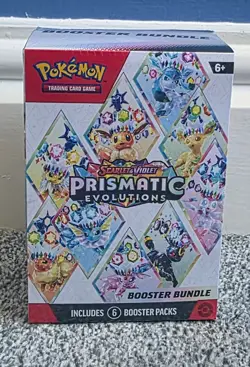 Pokemon TCG Scarlet & Violet Prismatic Evolutions Booster Bundle Sealed, 6-Pack - Image 1