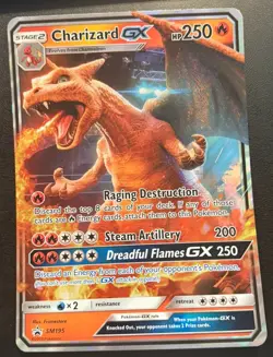 Charizard GX SM195 - Sun & Moon Black Star Promo Holo Pokemon Card TCG NM - Image 1