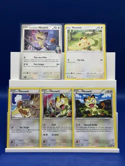 Pokemon TCG Meowth Lot of 5 Near Mint Condition English Cards - Image 1