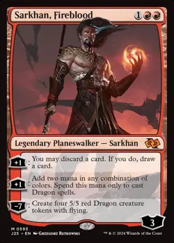 Sarkhan, Fireblood 0593 Non Foil Mythic Foundations Jumpstart MTG Near Mint - Image 1