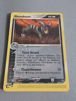 Houndoom 34/97 Pokemon EX Dragon Regular Rare Card - LP - Image 1