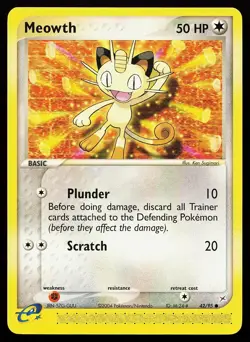 Meowth 42/95 Common Team Magma vs Team Aqua Ken Sugimori Pokemon Card - Image 1