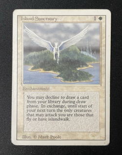 Island Sanctuary Revised 1994 MP Rare Vintage MTG Magic: The Gathering - Image 1