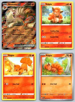 (4) Ninetales ex & Vulpix Pokemon Card Lot Rare SWSH SV English TCG Collection - Image 1